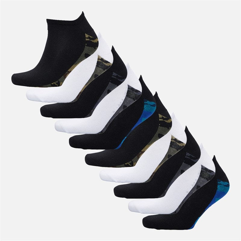 Bench Mens Padraic Ten Pack Trainer Liner Socks Mixed