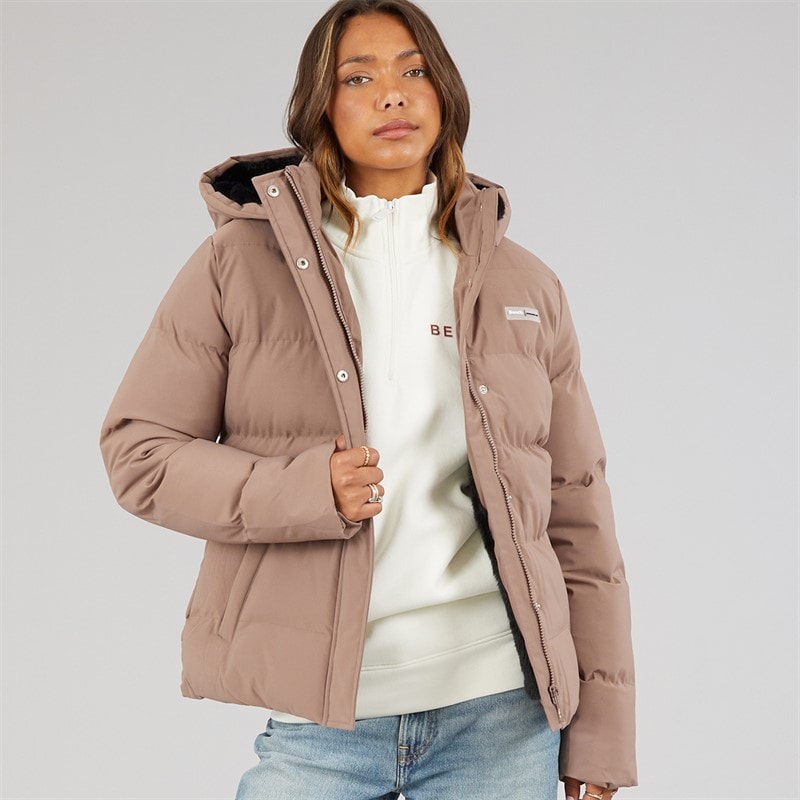 Bench Womens Atha Short Puffer Jacket Light Brown