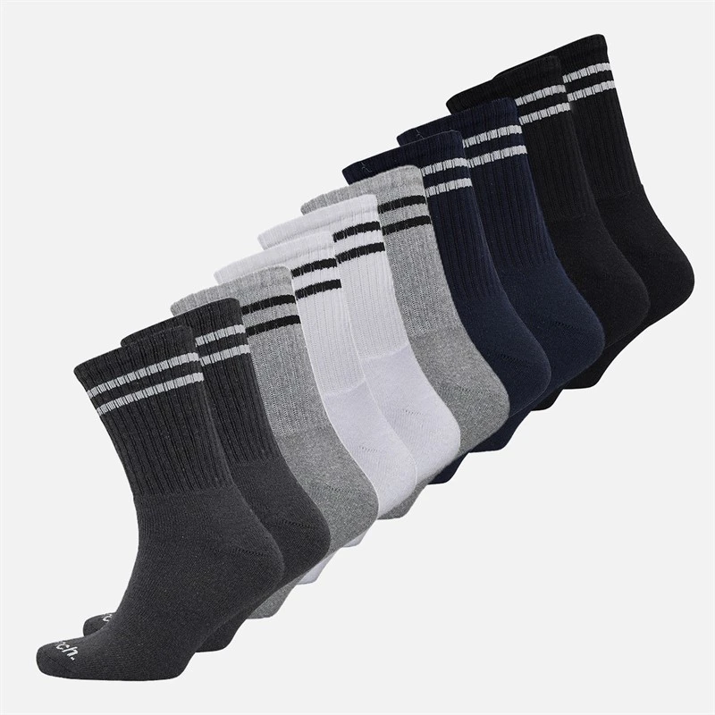 Bench Mens Ten Pack Crew Socks Mixed