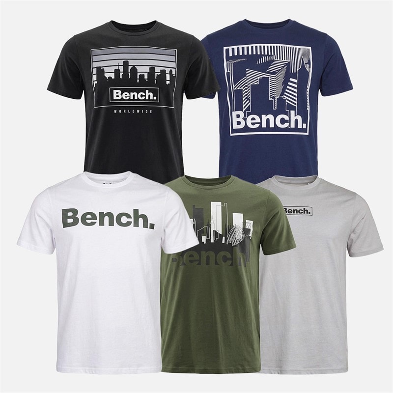 Bench Mens Avion Five Pack Graphic T-Shirts Mixed