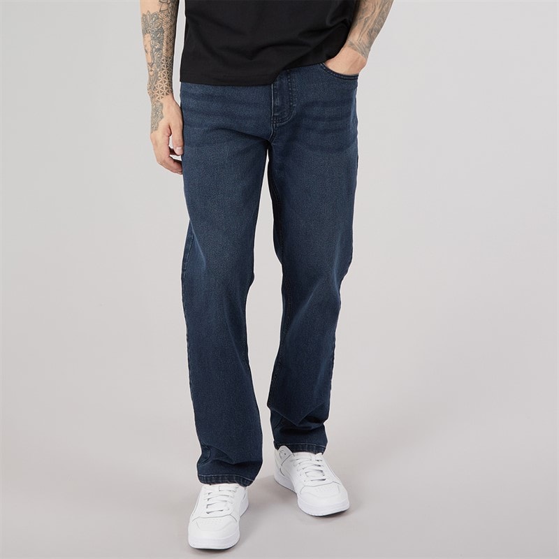 Bench Mens Sartus Straight Jeans Dark Indigo Wash