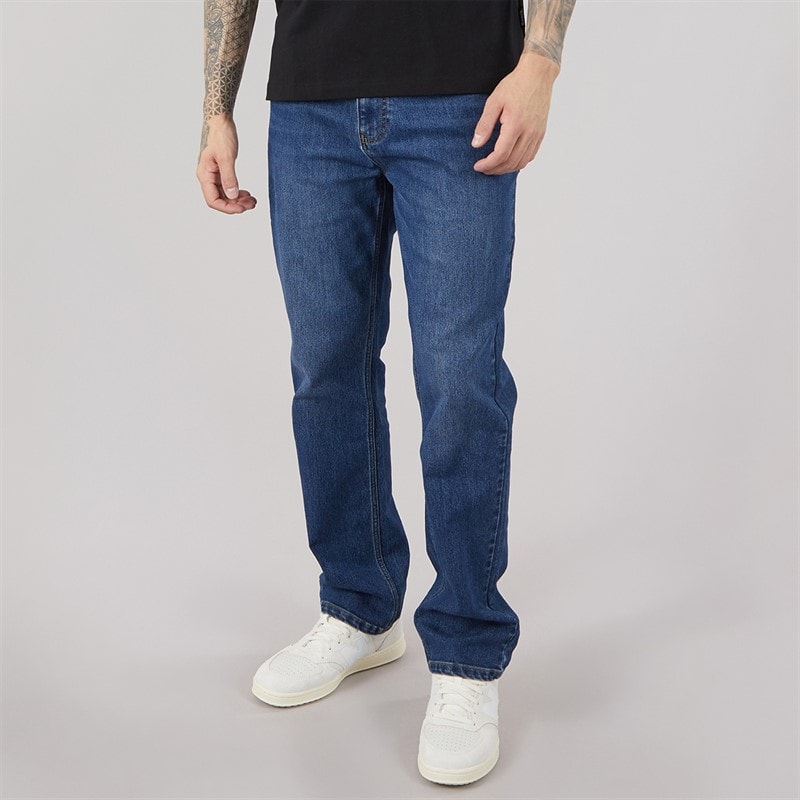 Bench Mens Sartus Straight Jeans Mid Blue Wash