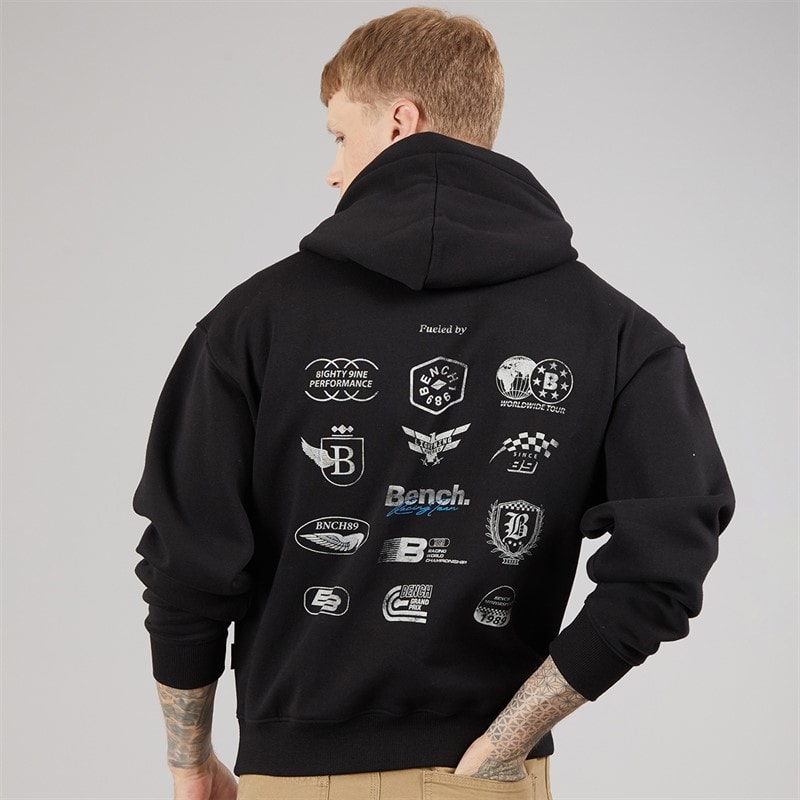Bench Mens Buxian Oversized Hoodie Black