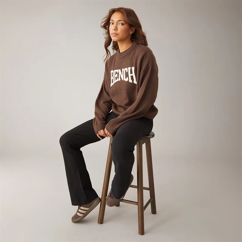 Bench Womens Iyan Crew Knit Jumper Coffee