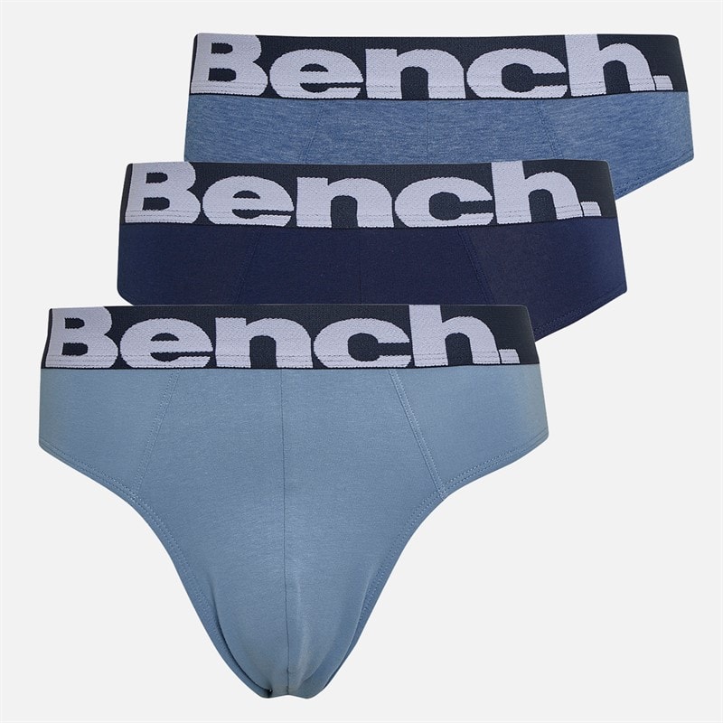 Bench Mens Harold Three Pack Briefs Navy/Steel Blue/Denim Marl
