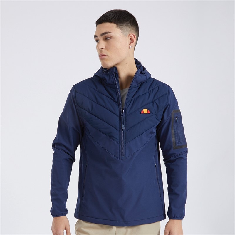 Ellesse Mens Angiolo Hybrid Half Zip Jacket Navy