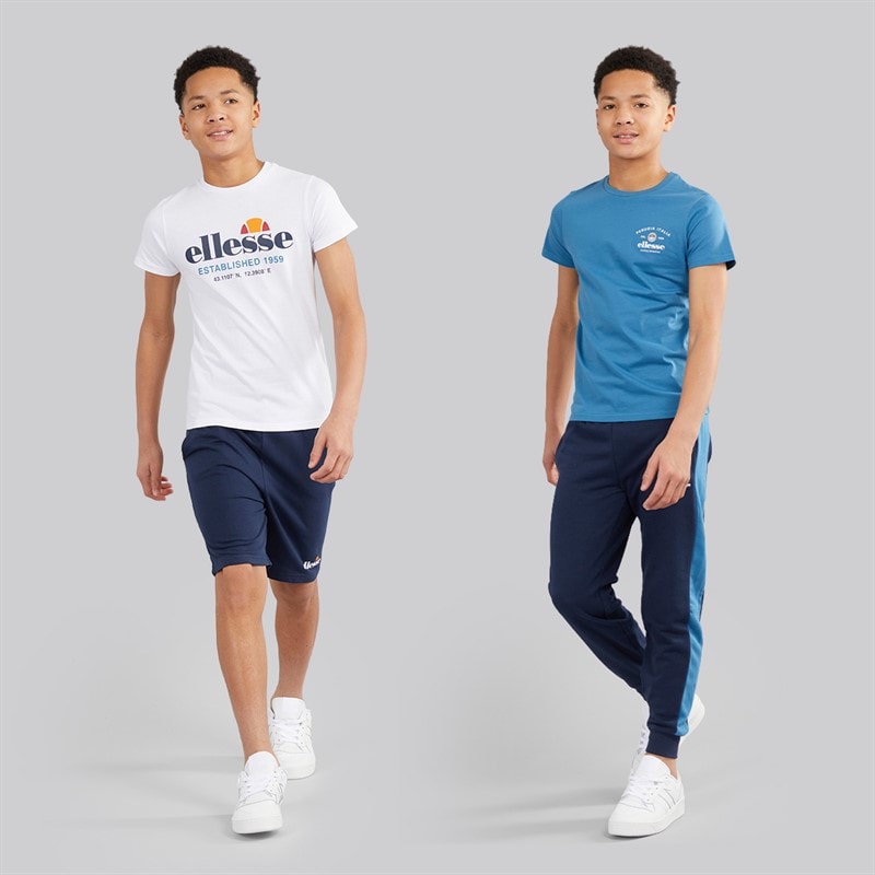 Ellesse Junior Boys Lucas T-Shirts Shorts And Joggers Four Pack Set Navy 429