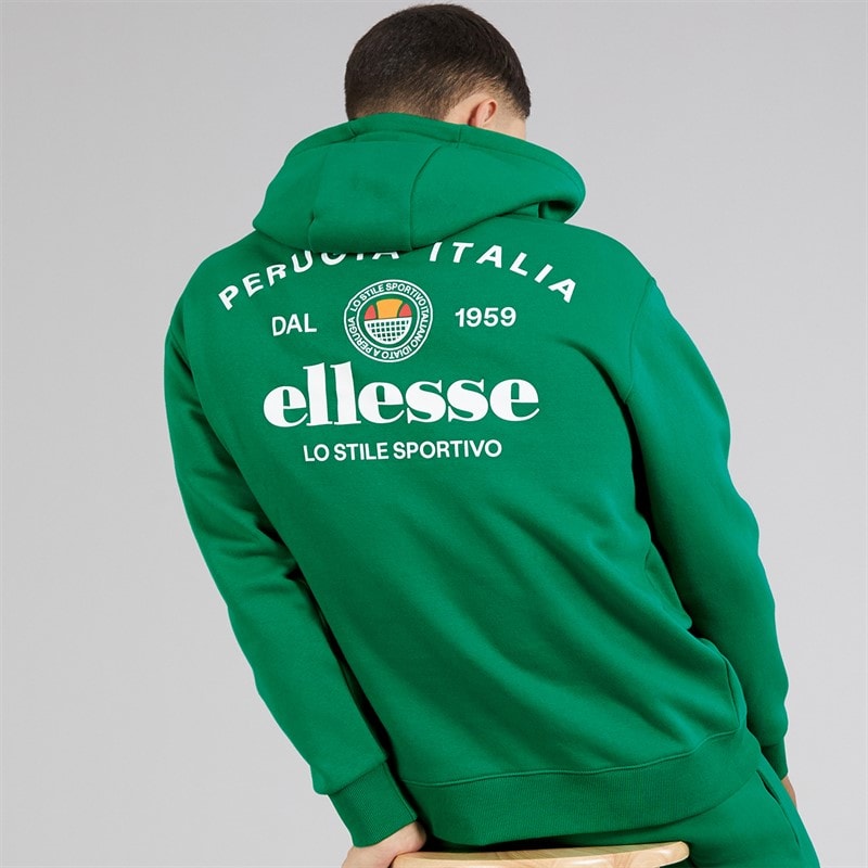 Ellesse Mens Recke Relaxed Fit Hoodie Green