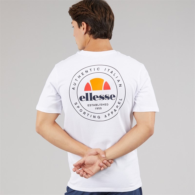 Ellesse Mens Licola Back Graphic T-Shirt White