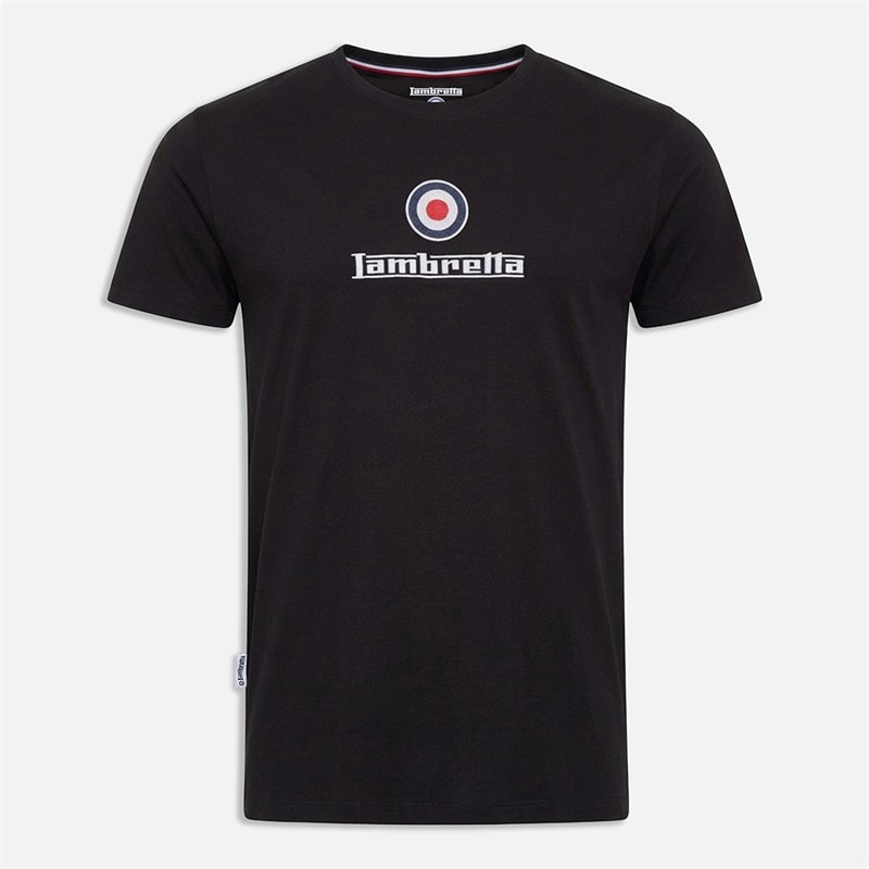Lambretta Mens Brand Logo T-Shirt Black