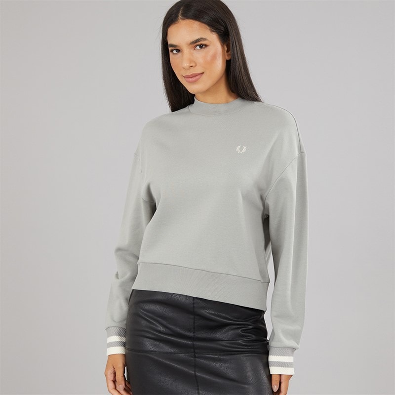 Fred Perry Womens Sweatshirt Limestone