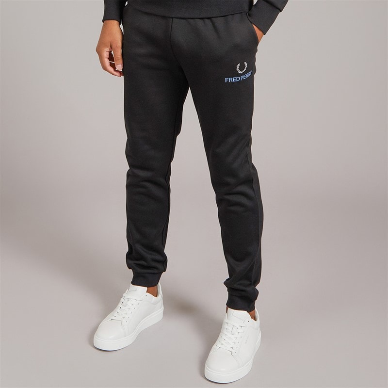 Fred Perry Mens Joggers Black