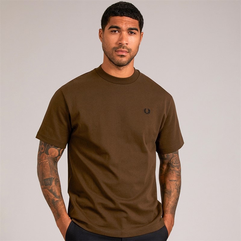Fred Perry Mens T-Shirt Burnt Tobacco