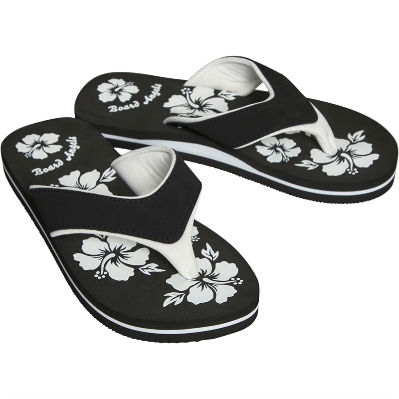 Board Angels Womens EVA Toe Post Sandals Black/White