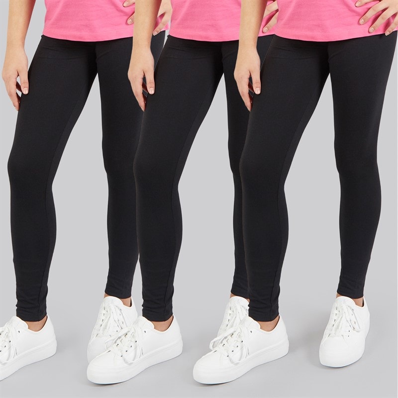 Board Angels Girls Three Pack Leggings Black