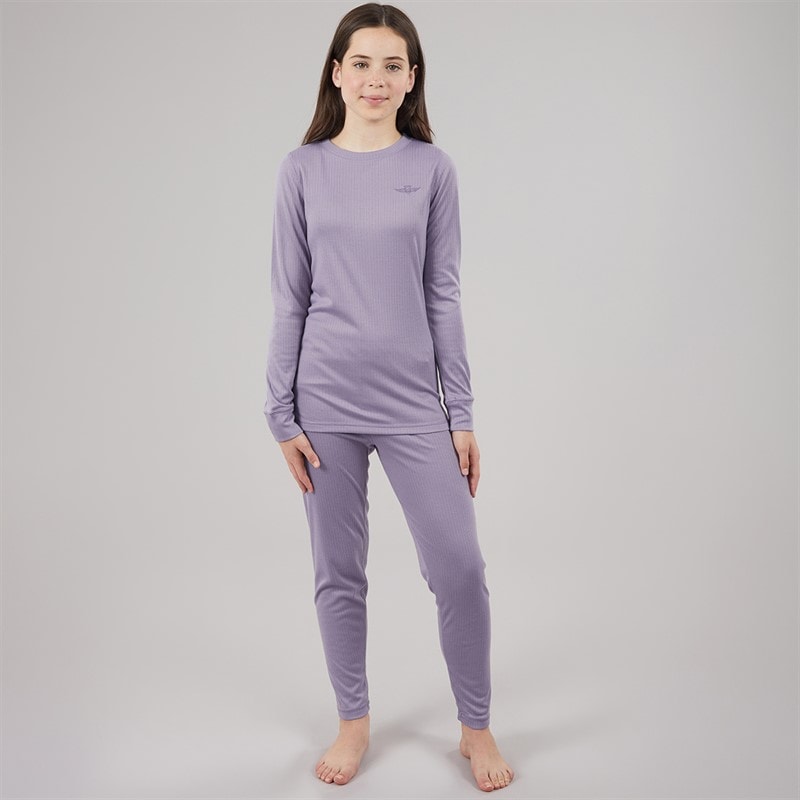 Board Angels Girls Baselayer Set Dusky Purple