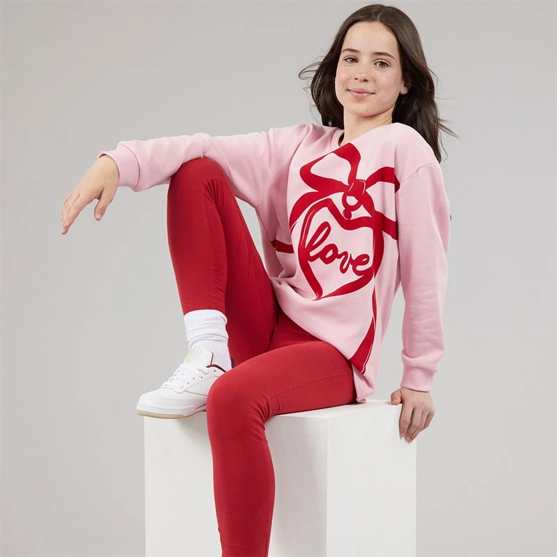Board Angels Girls Collegiate Sweatshirt And Leggings Set Rose Shadow/Haute Red