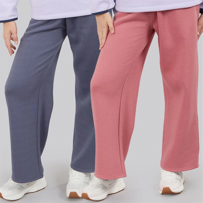 Board Angels Girls Two Pack Wide Leg Joggers Dusky Blue/Dusky Rose