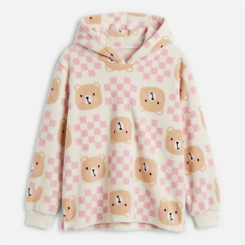 Board Angels Infant Girls Teddy Blanket Hoodie Pink Multi