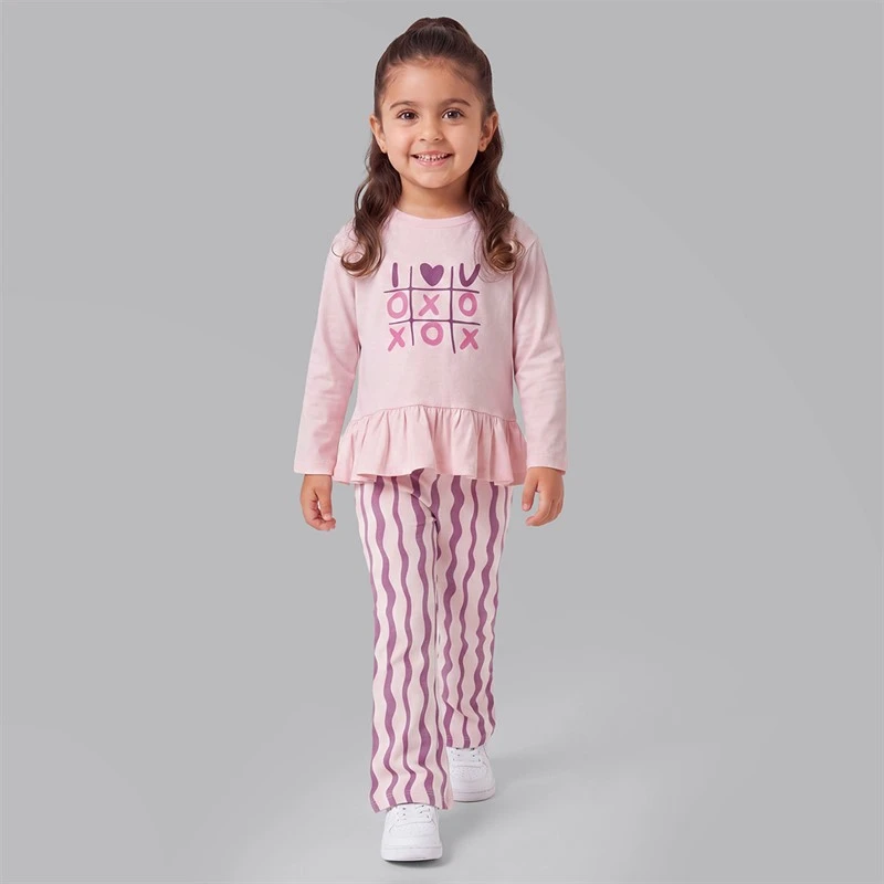 Board Angels Infant Girls X O Long Sleeve Top And Flared Leggings Set Pink