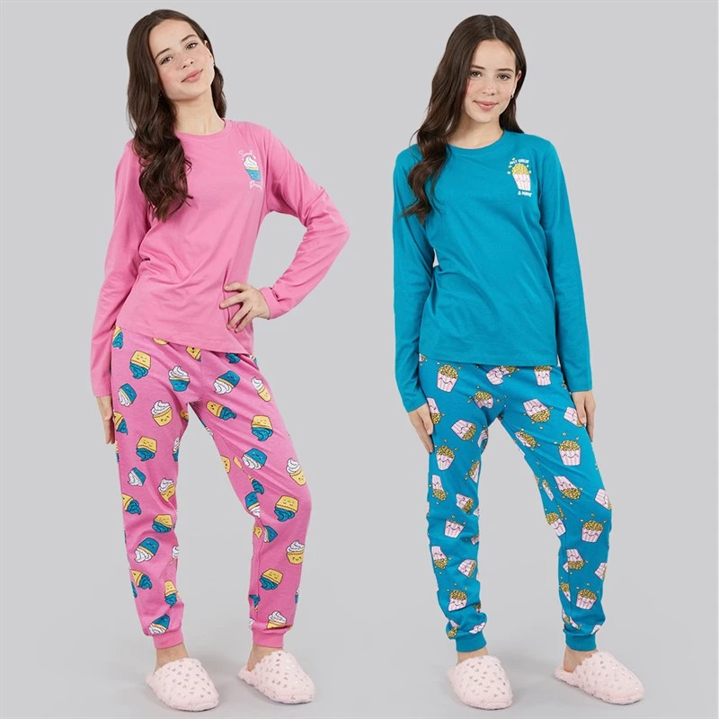 Board Angels Girls Two Pack Snack Pyjama Set Multi