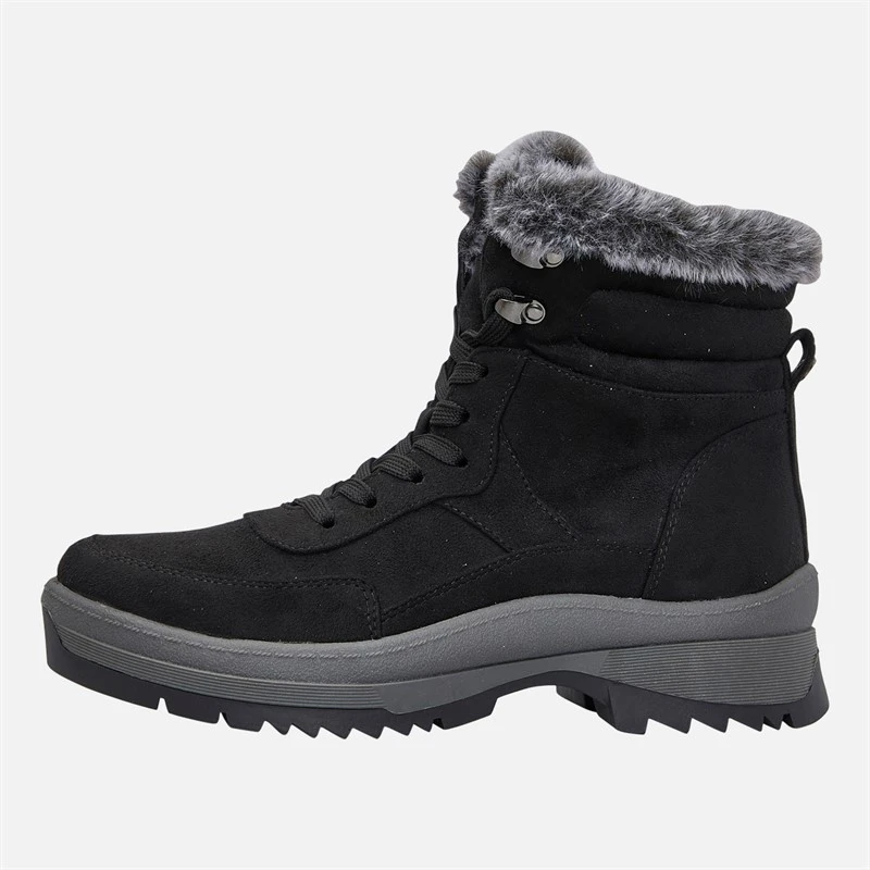 Board Angels Womens Warm Lined Walking Boots Black