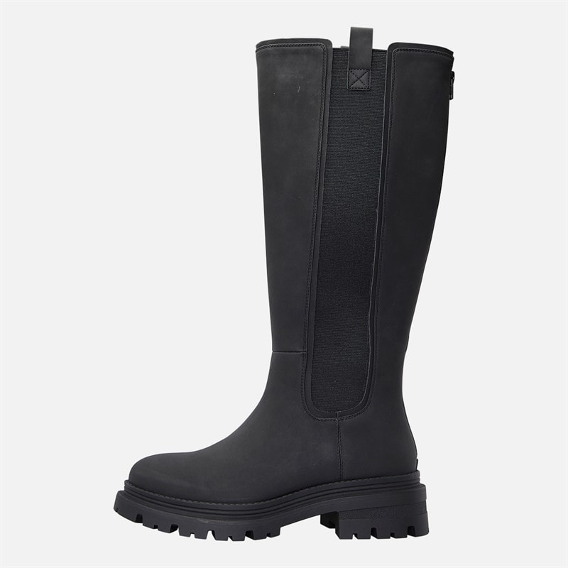 Board Angels Womens Luna Knee High Chelsea Boots Black