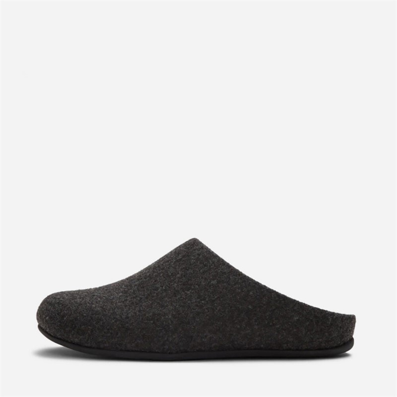 FitFlop Womens Flowease Felt Slippers All Black