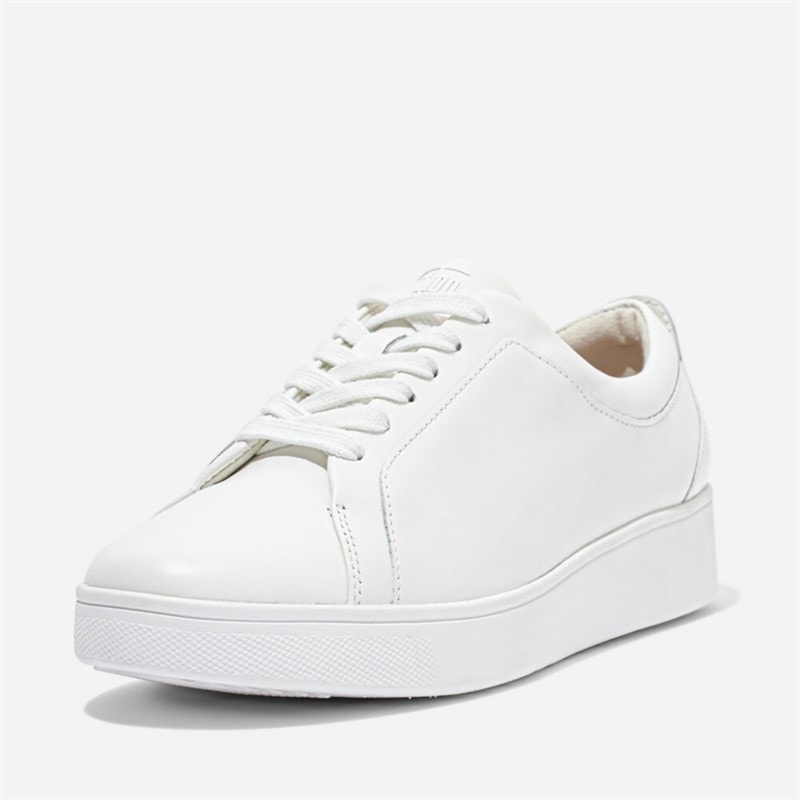 FitFlop Womens Rally Leather Trainers Urban White