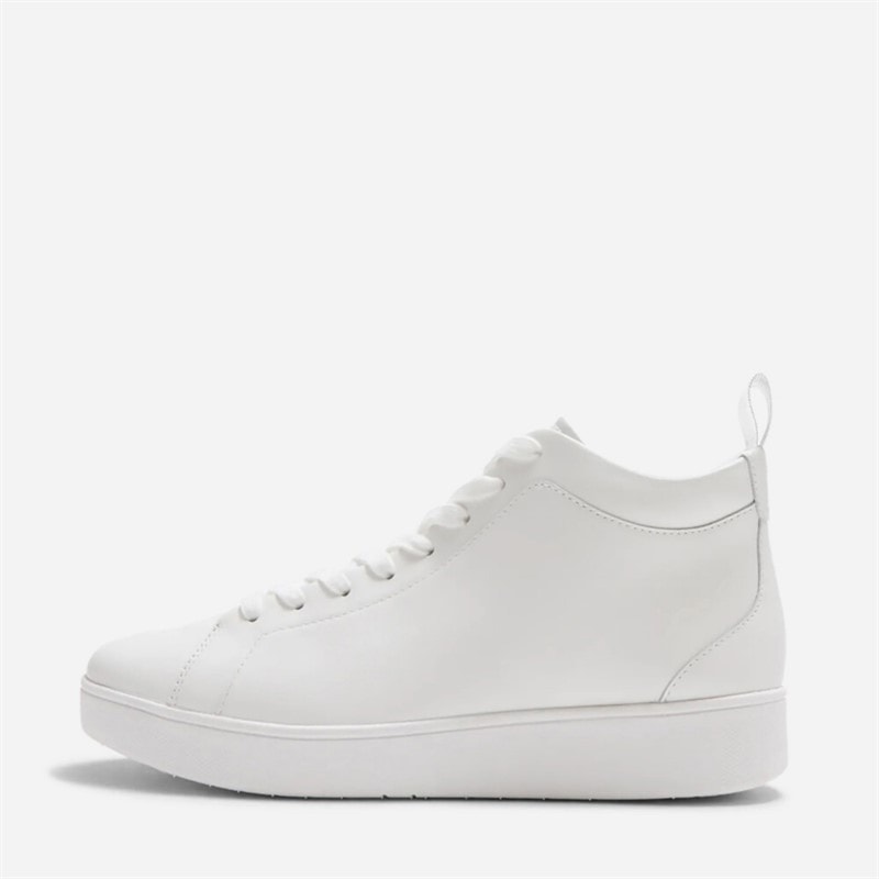 FitFlop Womens Rally Leather High Top Trainers Urban White