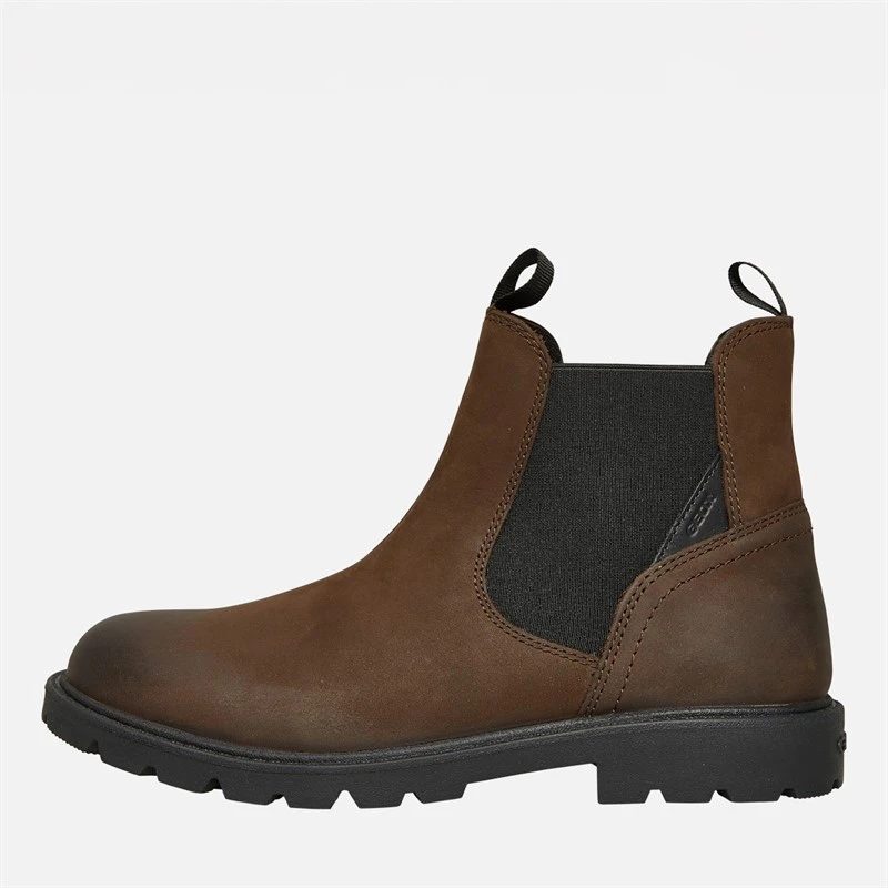 GEOX Junior Boys Shaylax Chelsea Boots Coffee/Black
