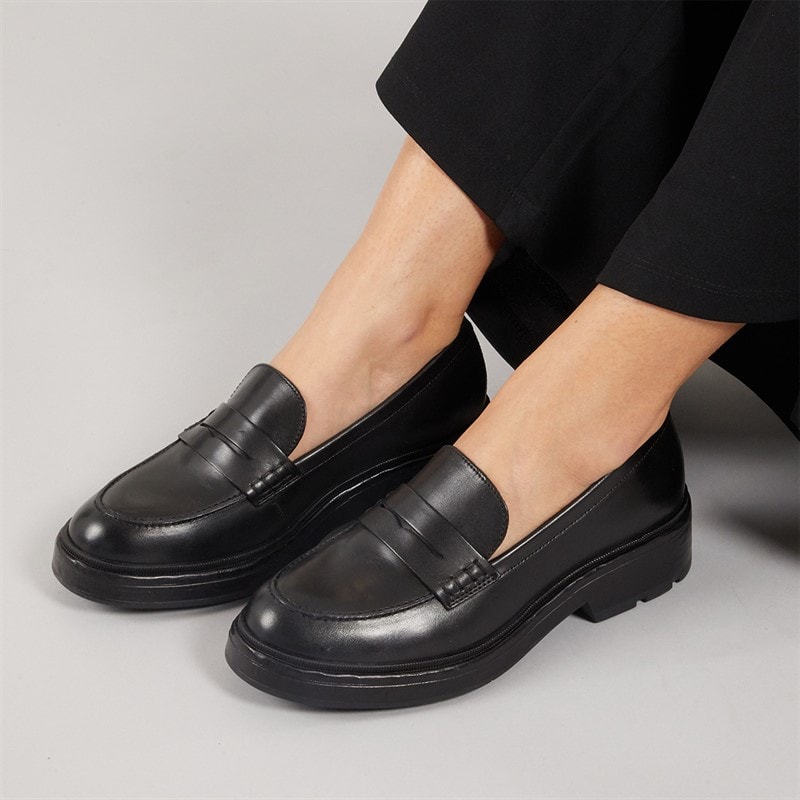 GEOX Womens Swelen Chunky Loafers Black