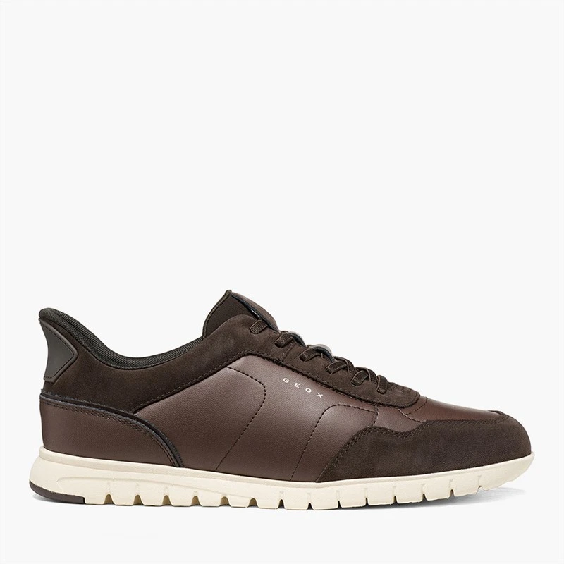 GEOX Mens Flextride Fast In Zero Plus Trainers Chocolate