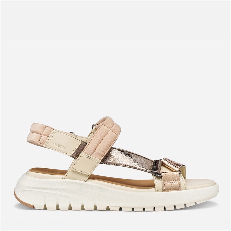 GEOX Womens Flextride S Sandals Papyrus/Dark Beige Papyrus/Dk Beige