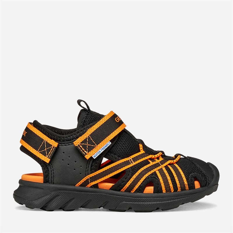 GEOX Boys Airadyum Sandals Black/Orange
