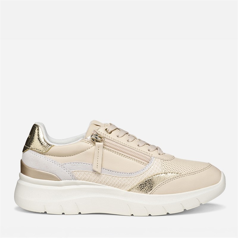 GEOX Womens Plummery Trainers Papyrus/Light Sand Papyrus/Lt Sand