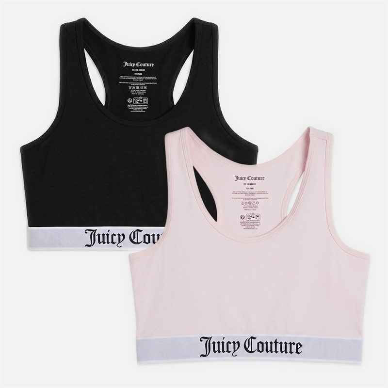 Juicy Couture Girls Two Pack Crop Tops Cherry Blossom