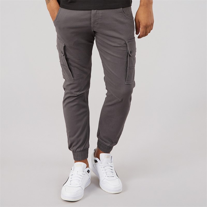 JACK & JONES Mens Paul Warner AKM 111 Cargo Pants Asphalt