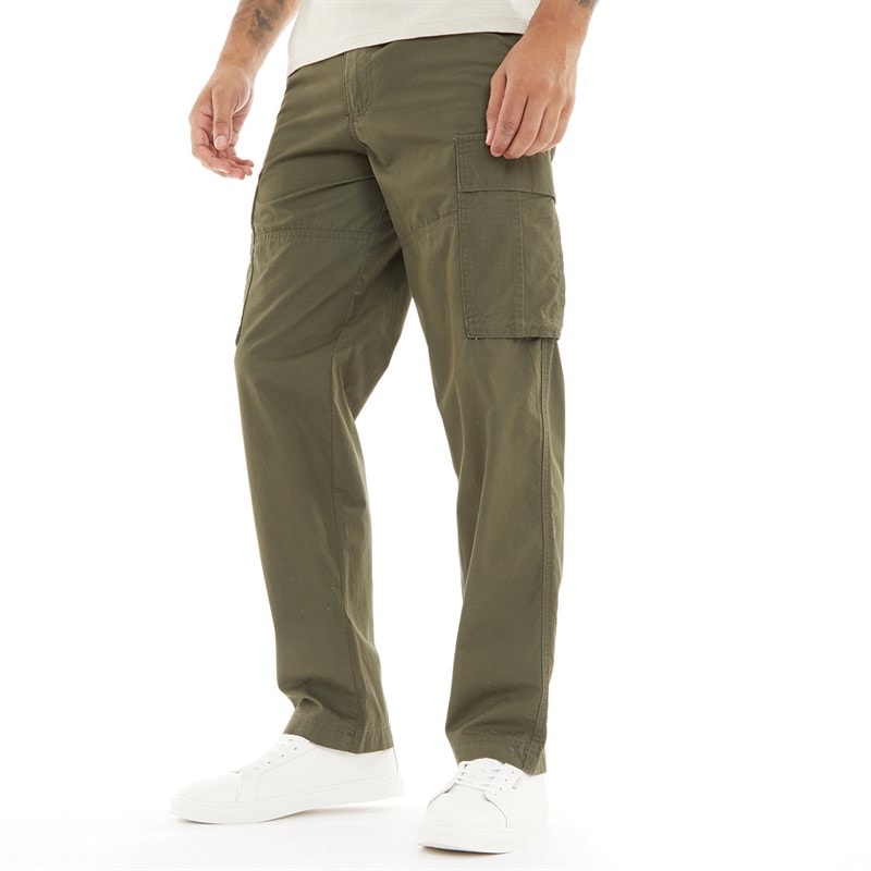 JACK & JONES Mens Karl Evans Wider Fit Cargo Pants Olive Night