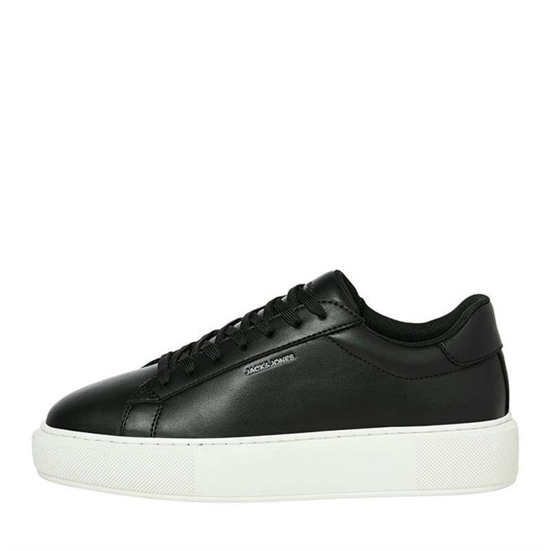 JACK & JONES Mens Grand PU Cupsole Trainers Anthracite