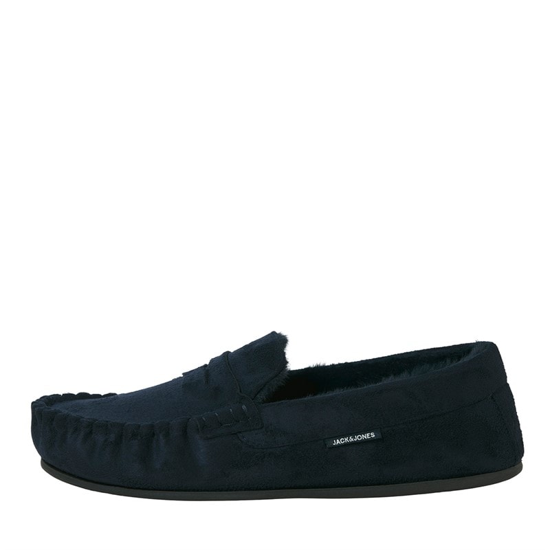 JACK & JONES Mens Bradford Moccasin Slippers Navy Blazer