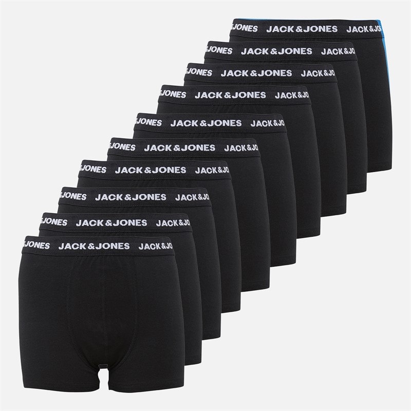 JACK & JONES Boys Ten Pack Boxer Trunks Black