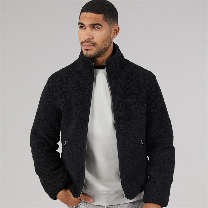 JACK & JONES Mens Norrebro Teddy Jacket Black