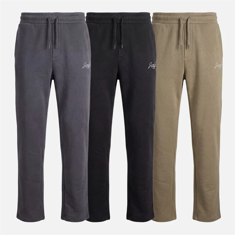 JACK & JONES Mens Cover Three Pack Open Hem Joggers Black/Asphalt/Falcon