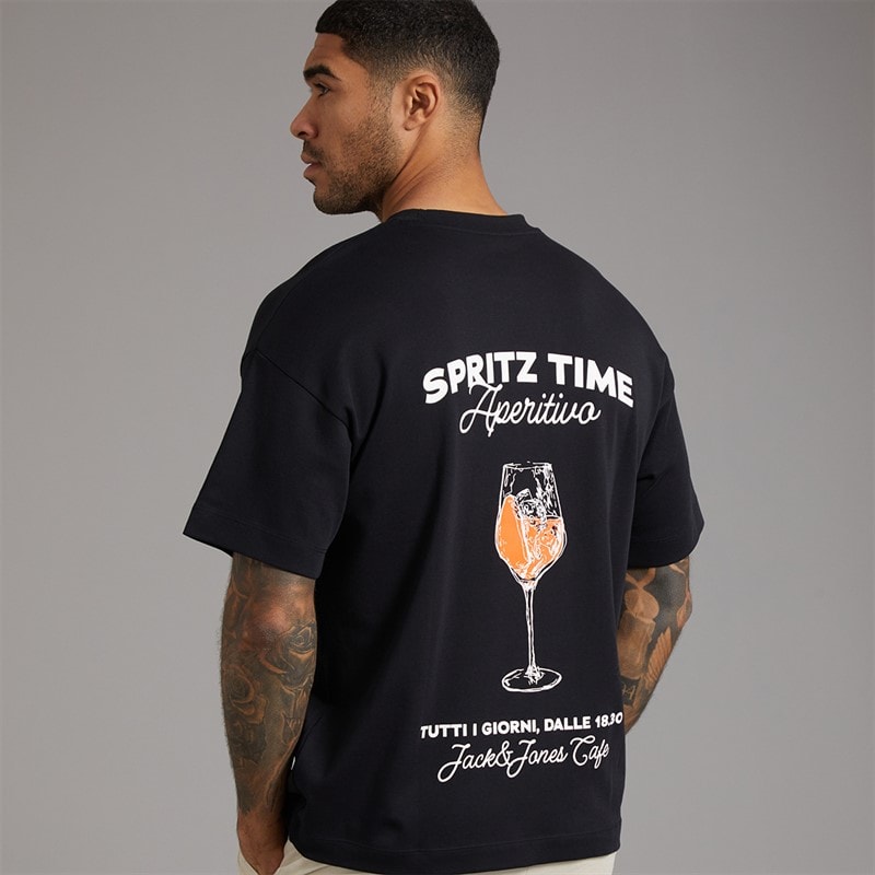 JACK & JONES Mens Coastal Days T-Shirt Black