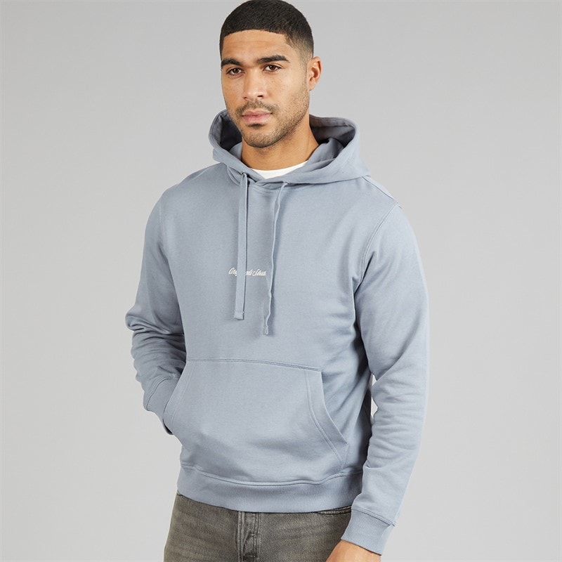 JACK & JONES Mens Norrebro Emb Hoodie Tradewinds