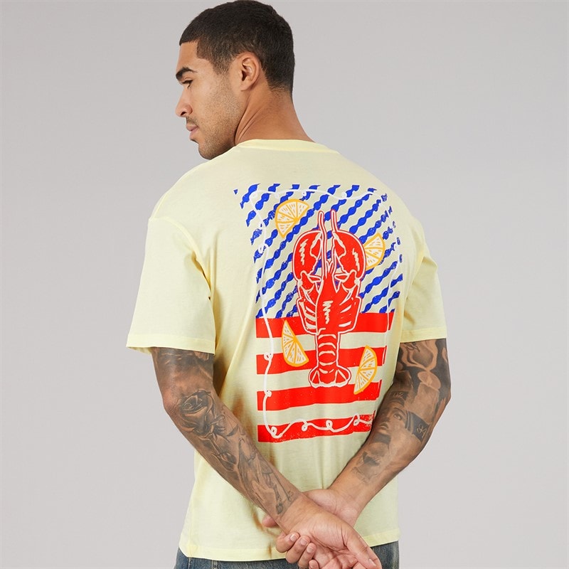JACK & JONES Mens Oricon Graphic T-Shirt Transparent Yellow