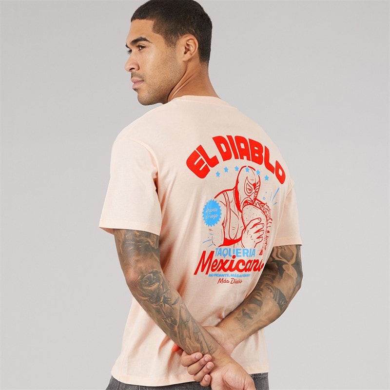 JACK & JONES Mens Oricon Graphic T-Shirt Pearl Blush