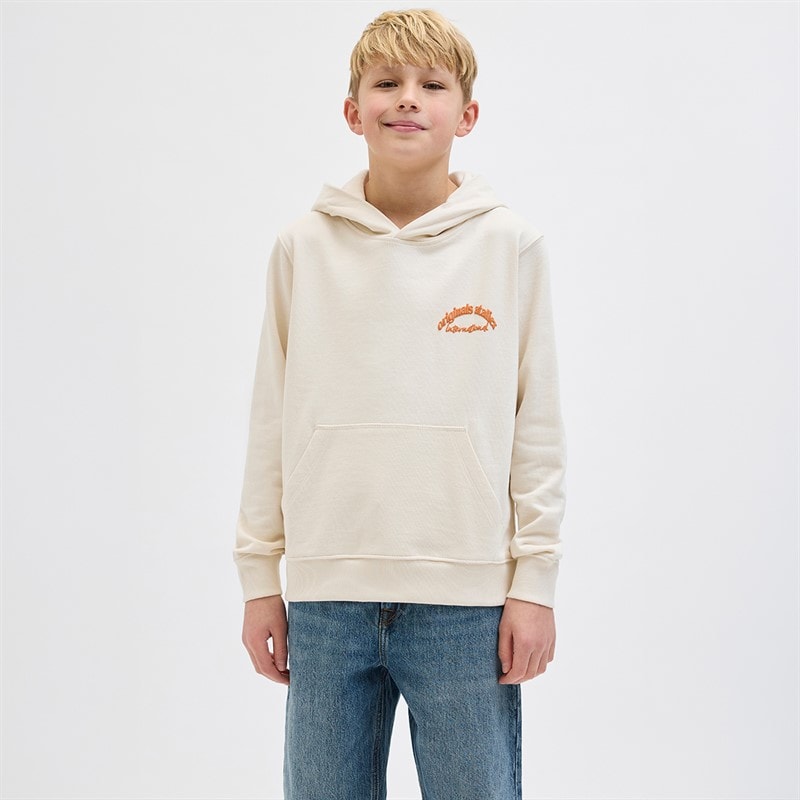 JACK & JONES Boys Paros Hoodie Antique White