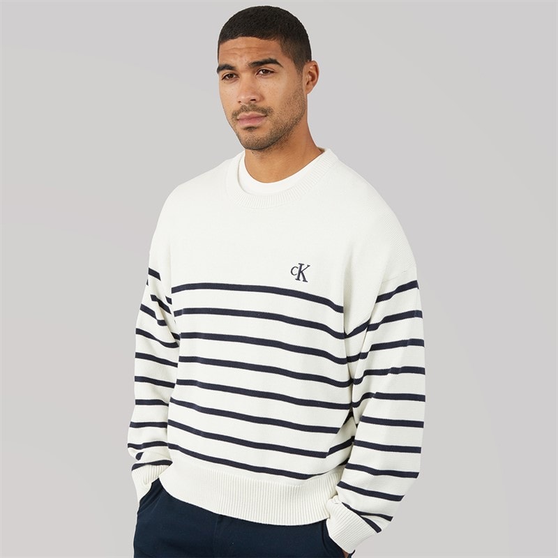 Calvin Klein Jeans Mens Crew Neck Sweatshirt Tofu